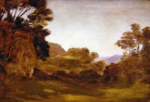 Tie metsäisen maiseman halki (öljyä aluksella) tekijältä Edward Calvert