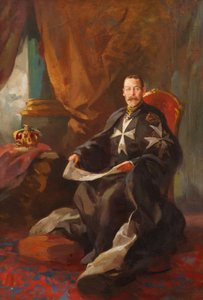Tutkimus King George V:n muotokuvaan (öljy aluksella) tekijältä Edward Caruana Dingli