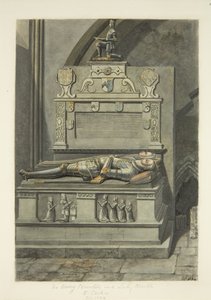 Sir Henry Newtonin ja Lady Newtonin muistomerkki Bristolin katedraalissa (kynä ja akvarelli paperille)