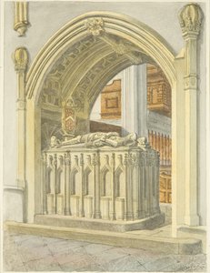 Robert Fitzhardingin hauta, kuoli 1170, Bristolin katedraalissa (kynä ja akvarelli paperille) tekijältä Edward Cashin
