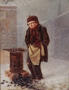 Kastanjanmyyjä (öljy)