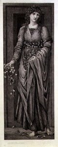 Flora, kaiverrus Eugene Gaujean (1850-1900) pub. Kirjailija: Thomas Agnew & Sons tekijältä Edward Coley (after) Burne Jones