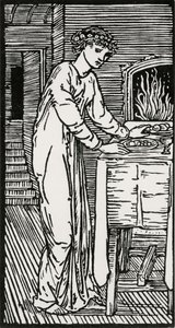 Psyyke pöydän ääressä tekijältä Edward Coley (after) Burne Jones