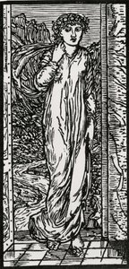 Psyyke puutarhassa tekijältä Edward Coley (after) Burne Jones
