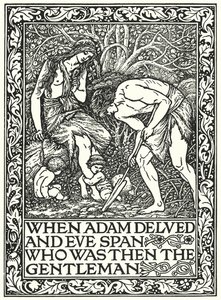 Kun Aatami sukelsi ja Eeva karkasi Kuka oli silloin herrasmies (kaiverrus) tekijältä Edward Coley (after) Burne Jones