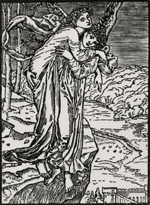 Zephyr ja Psyche tekijältä Edward Coley (after) Burne Jones