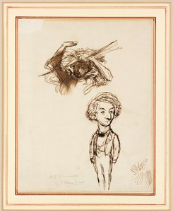 Algernon Charles Swinburnen karikatyyri tekijältä Edward Coley Burne Jones