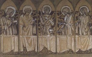 Suunnittelu Christina Rossettin muistomerkille (liitu paperille) tekijältä Edward Coley Burne Jones