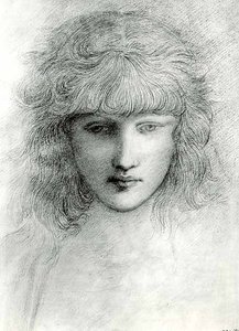 Tytön pää tekijältä Edward Coley Burne Jones
