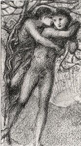Phyllis and Demophoon, n. 1868 (vaaleanpunainen liitu) (m/v valokuva) (katso 100724) tekijältä Edward Coley Burne Jones