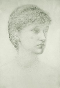 Madeleine Wyndhamin muotokuva (vihreä liitu paperille) tekijältä Edward Coley Burne Jones