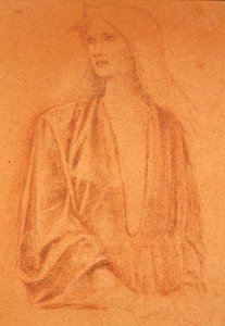 Tutkimus tytöstä (kynä paperille) tekijältä Edward Coley Burne Jones