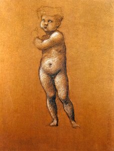 Tutkimus vauvan "Kain" tai "Abel" hahmosta mosaiikkia varten Rooman amerikkalaisessa kirkossa tekijältä Edward Coley Burne Jones