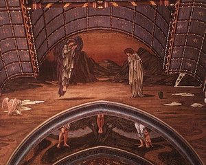 Ilmoitus ja osa allegorista ristiinnaulitsemista tekijältä Edward Coley Burne Jones