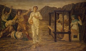 Cupid and Psyche - Palatsin vihreät seinämaalaukset - Psyyke asetti Venus the Task, 1881 tekijältä Edward Burne Jones