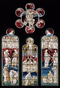 Easthampstead, St Michael & St Mary Magdalen, Morris & Co., Edward Burne-Jones, The Last Judgement, St Michael, 1876 tekijältä Edward Burne Jones