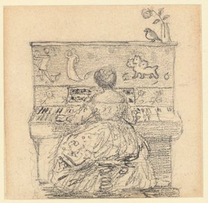 Georgiana Burne-Jones pianolla tekijältä Edward Burne Jones