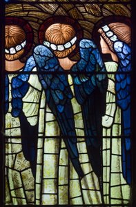 Harwarden, St Deiniol, Morris & Co., Edward Burne-Jones, Angels, Syntymä, 1898 tekijältä Edward Burne Jones