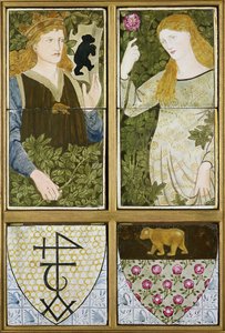 Huonekalut ja erilaiset esineet 1100- ja 1300-luvuilta tekijältä Edward Burne Jones