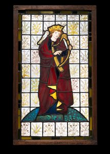 Kuningas Daavid runoilija, 1863 (lasimaalauksia) tekijältä Edward Burne Jones