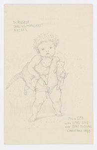 Kirje taiteilijan tyttärentytär Angela Thirkellille (kynä paperille) tekijältä Edward Burne Jones