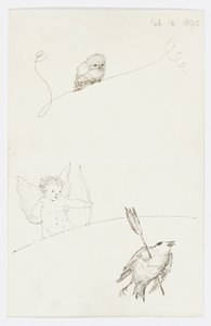 Kirje taiteilijan tyttärentytär Angela Thirkellille (kynä paperille) tekijältä Edward Burne Jones