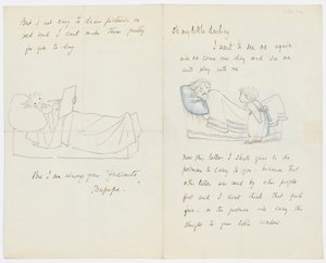 Kirje taiteilijan tyttärentytär Angela Thirkellille (kynä paperille) tekijältä Edward Burne Jones