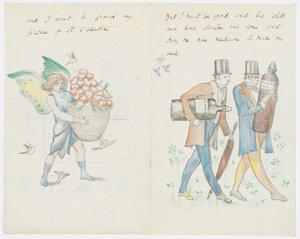 Kirje taiteilijan tyttärentytär Angela Thirkellille (kynä paperille) tekijältä Edward Burne Jones