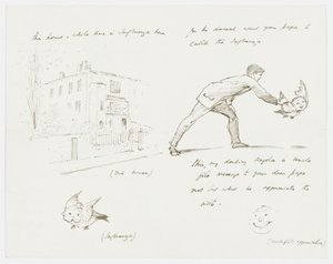 Kirje taiteilijan tyttärentytär Angela Thirkellille (kynä paperille) tekijältä Edward Burne Jones