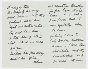 Kirje taiteilijan tyttärentytär Angela Thirkellille (kynä paperille) tekijältä Edward Burne Jones
