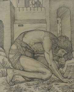 Nebukadnessar syö ruohoa, 1878 (liitu paperille) tekijältä Edward Burne Jones