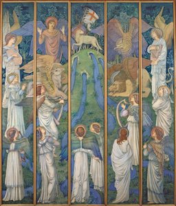 Paratiisi, Pyhän Karitsan palvonnan kanssa, n. 1875–1880 tekijältä Edward Burne Jones