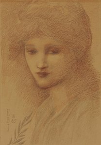 Muotokuva Laura Lytteltonista, uudesta vuokralaisesta, silmät alaspäin, 1885