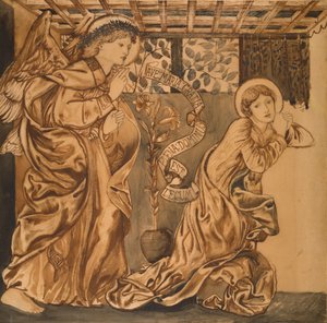Ilmoitus (akvarelli paperille) tekijältä Edward Burne Jones