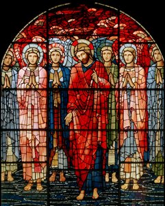 Ylösnousemuksen ikkuna, yksityiskohta, 1885 (lasimaalauksia) tekijältä Edward Burne Jones
