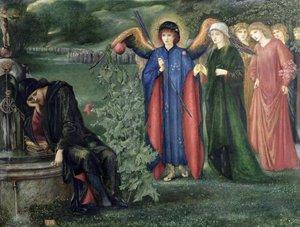 Huonekalut ja erilaiset esineet 1100- ja 1300-luvuilta tekijältä Edward Burne Jones