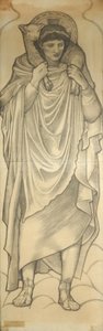 Hyvä paimen, 1880 (liitu paperille) tekijältä Edward Burne Jones