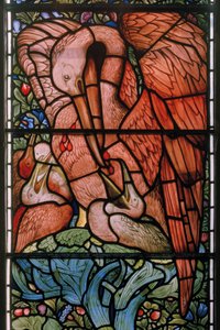 Pelikaani hurskaudessaan, itäikkuna, 1880 (lasimaalauksia) tekijältä Edward Burne Jones