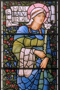 Neitsyt Maria, itäikkuna, 1880 (lasimaalauksia) tekijältä Edward Burne Jones