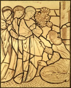 Minne rakkaasi on mennyt, oi sinä kaunein naisten joukossa (sivellin, muste ja kynä paperille) tekijältä Edward Burne Jones