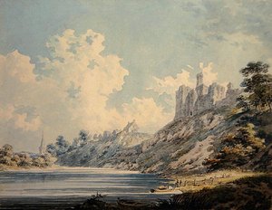 Warkworthin linna (vesiväri paperille) tekijältä Edward Dayes