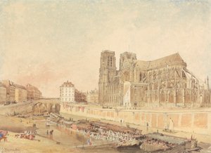 Notre Dame, Pariisi, vasemmalta rannalta tekijältä Edward Duncan