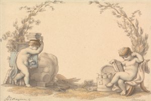 Piirtämisen allegoria tekijältä Edward Francis Burney