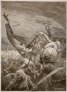 Haroldin kuolema Hastingsin taistelussa, kuvitus 