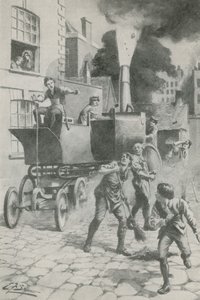 Gurney ja hänen ihmeellinen moottorinsa (litografia) tekijältä Edward Frederick Skinner