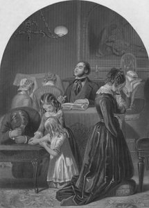 Perheen jumalanpalvelus, 1870 tekijältä Edward Henry Corbould