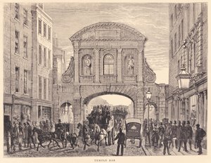 Temple Bar Fleet Streetillä, noin 1870