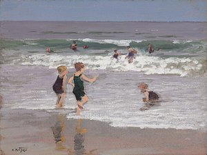 Lapset leikkivät surffailla tekijältä Edward Henry Potthast