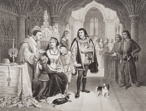 Edward IV:n pojat erosivat äidistään Richard Duke of Gloucesterin toimesta, 16. kesäkuuta 1483, "Illustrations of English and Scottish History" osasta I.