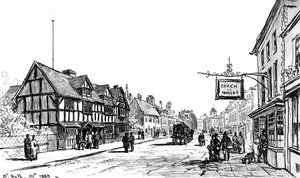 Shakespearen syntymäpaikka, Stratford-upon-Avon, Warwickshire, 1885.